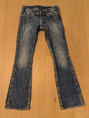 Silver Jeans Faded Dark Blue Bootcut Denim Twisted Fit